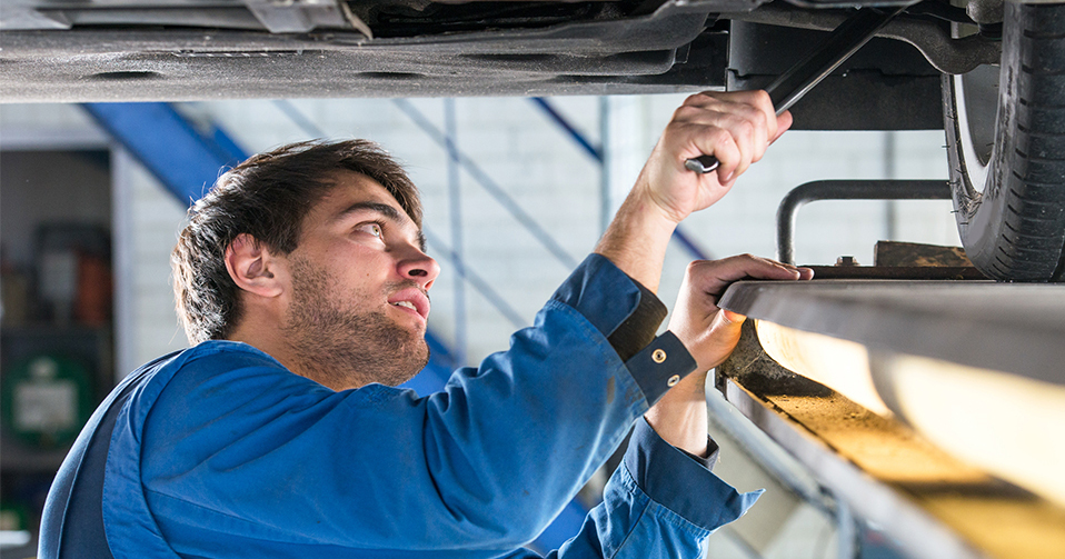 Technician checking a vehicle - Tyres, Servicing, MOT Pewsey